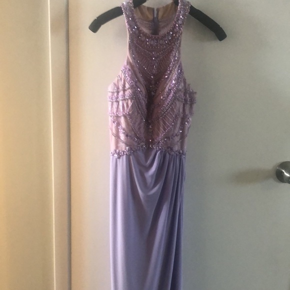 Beautiful Prom dress with hand sewn beading. Lilac - Picture 2 of 4